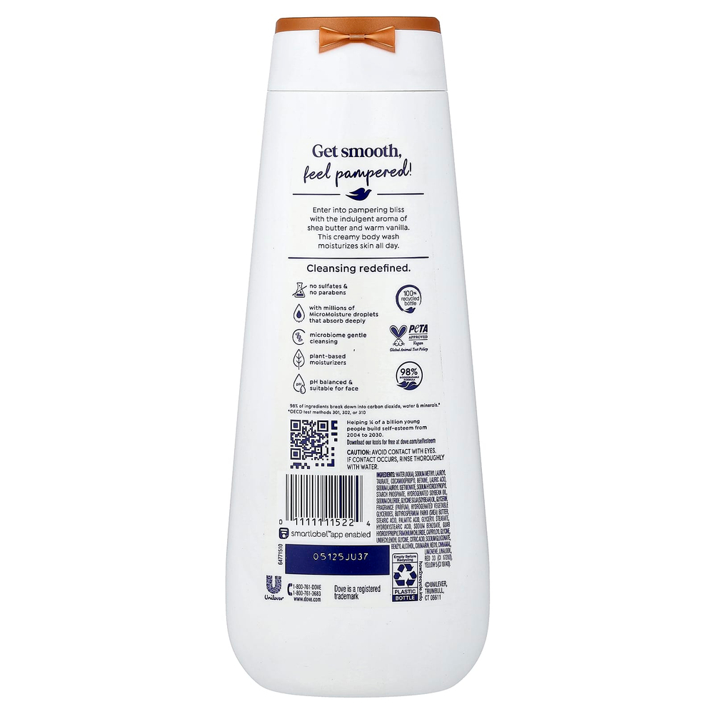 Dove, гель для душа, масло ши и ваниль, 20 жидк. унций