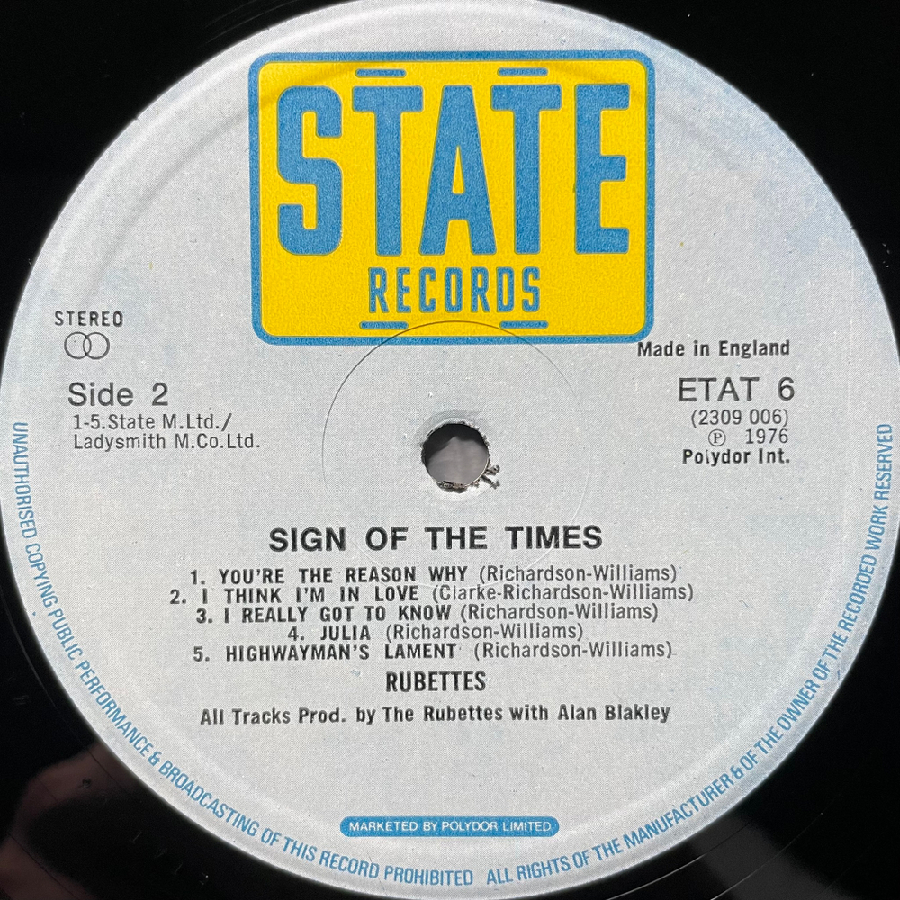 Rubettes ‎– Sign Of The Times (Англия 1976г.)