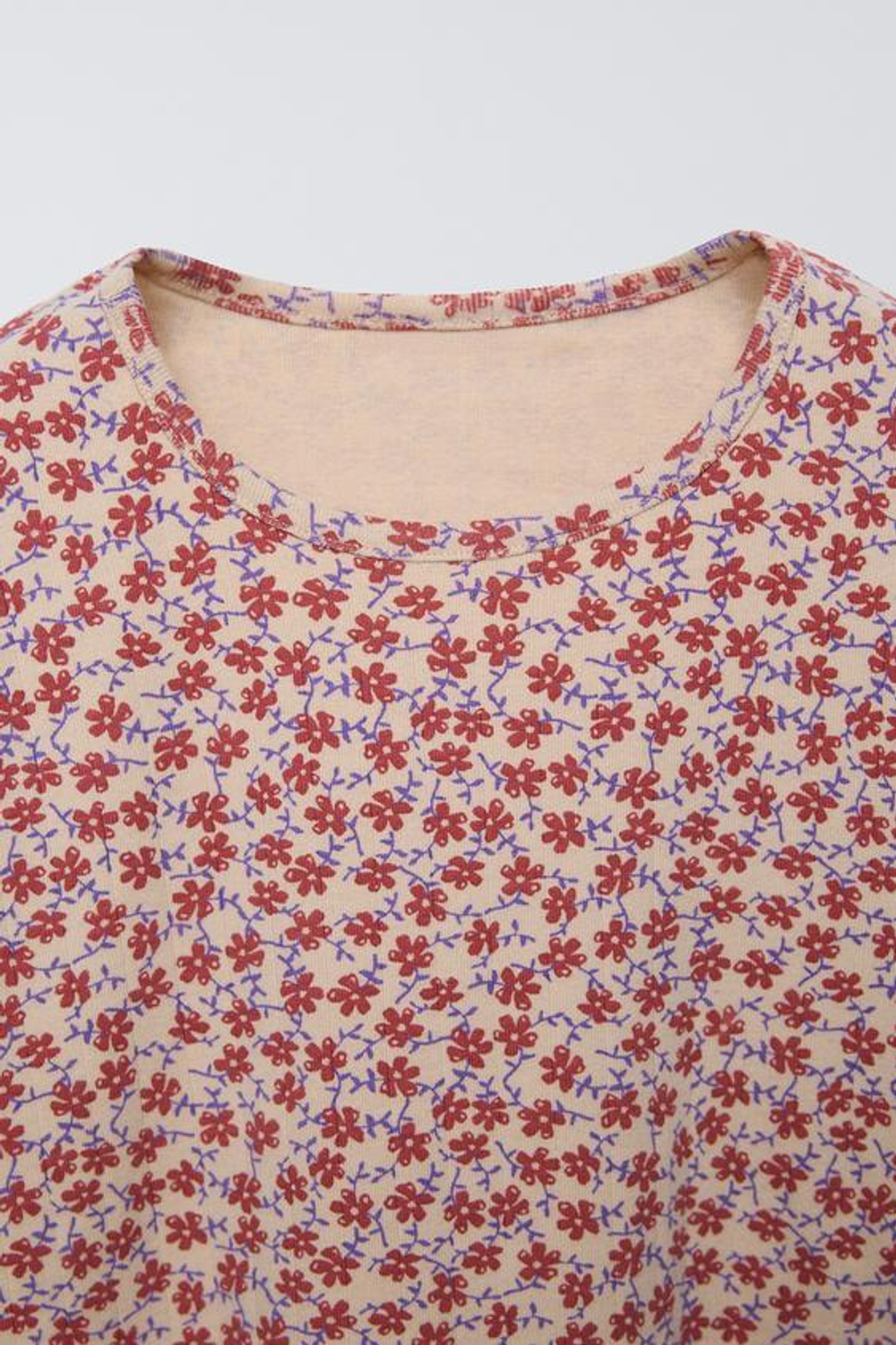 ZARA ПИЖАМА С ЦВЕТОЧНЫМ ПРИНТОМ, ЦВЕТ БУРГУНДСКОГО ВИНА