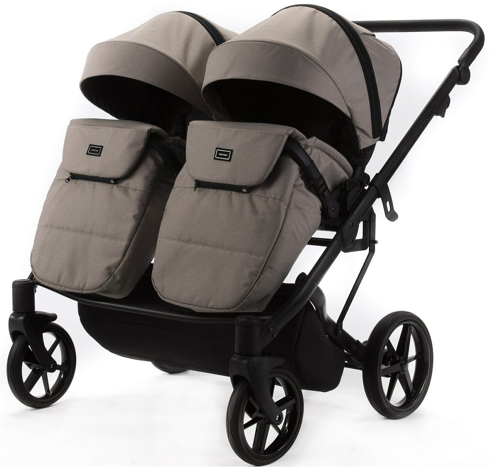 Детская коляска для двойни Adamex Leo Duo 2 в 1 TK72 (БЕЖЕВЫЙ)