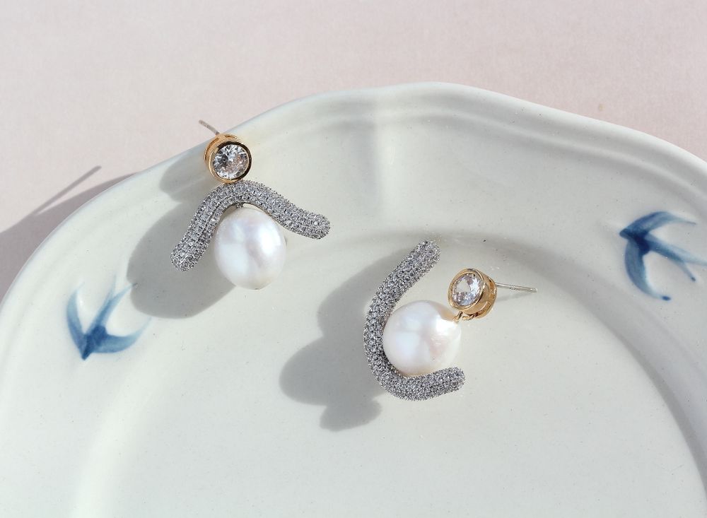 Серьги Baroque из натурального жемчуга