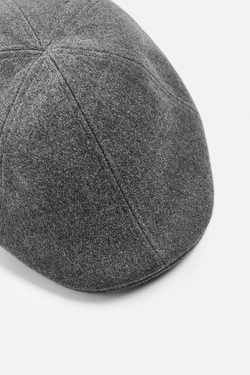 ZARA ПЛОСКАЯ ФЛАНЕЛЕВАЯ КЕПКА, СЕРО-КОРИЧНЕВЫЙ