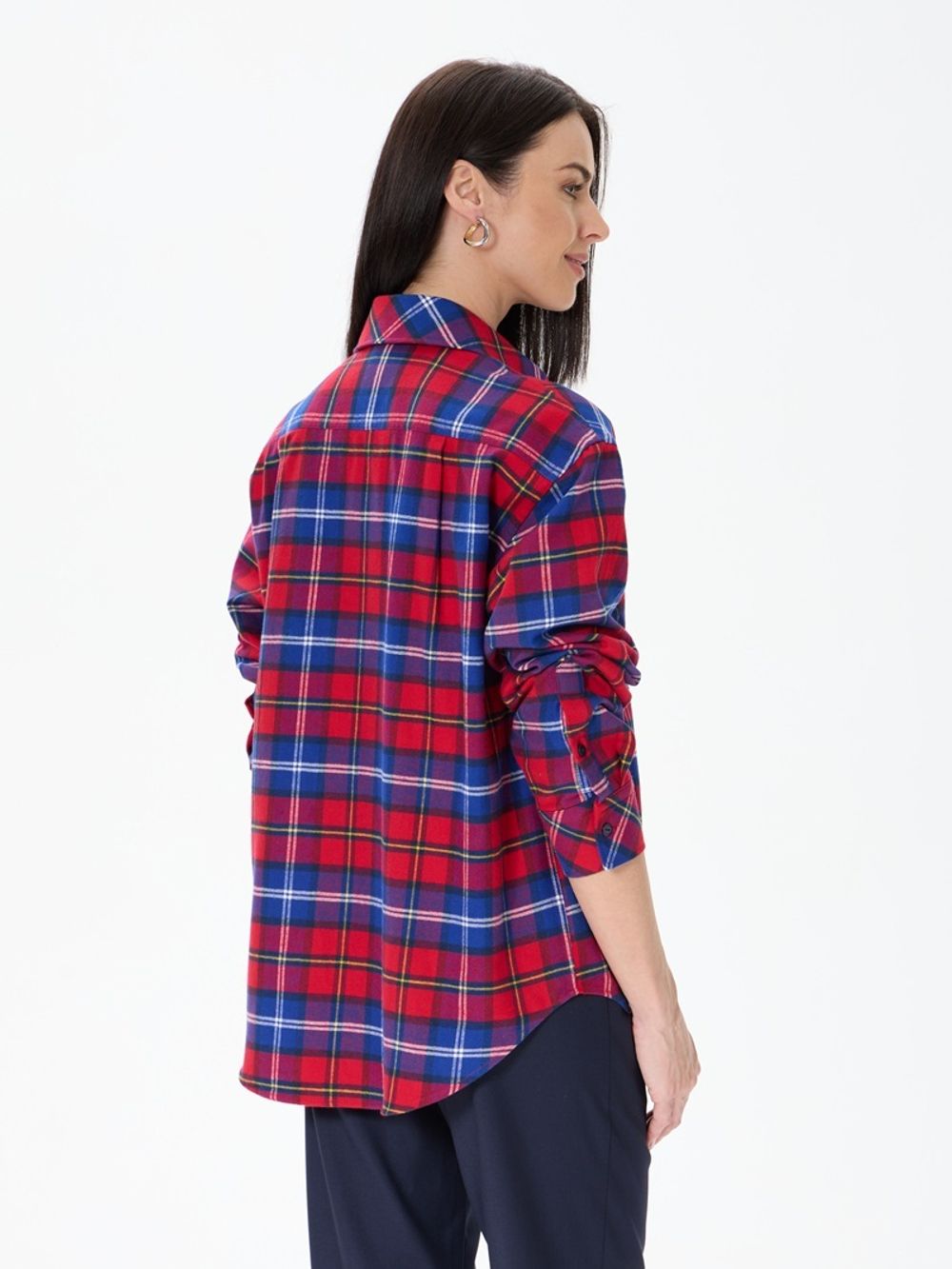 Рубашка Хельсинки красно-синяя клетка фланель