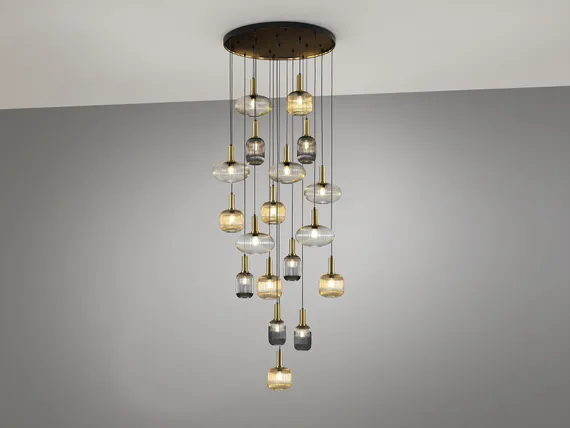 Люстра Norma 18L черный/латунь