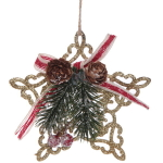 Подвеска елочная БЛЕСК «Звездочка резная» 11 см, Золото