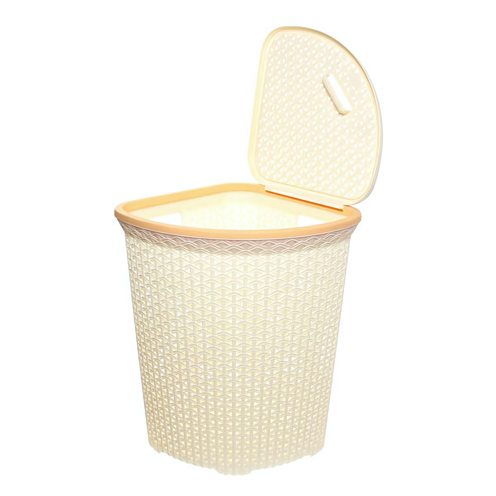 Корзина д/белья «Плетенка» 55 л. угловая с крышкой (Ар-пласт) (Р)