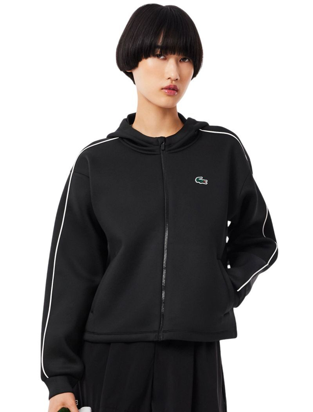 Женская теннисная куртка Lacoste Sport Ultra Dry - black/white