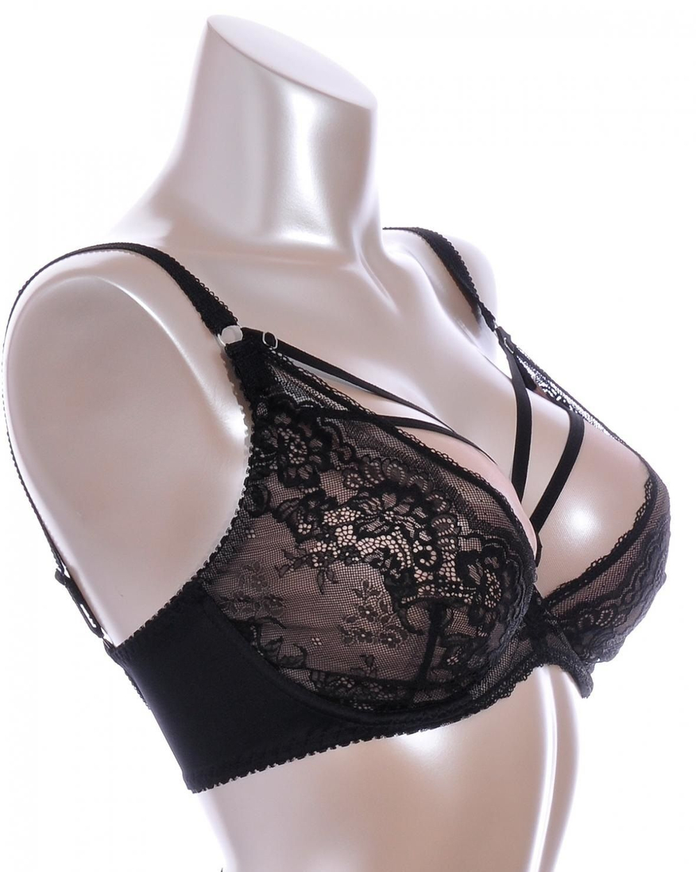 Соблазнительный бюстгальтер с мягкой чашкой и декоративными бретелями (Размер: 85G) (Цвет: белый)