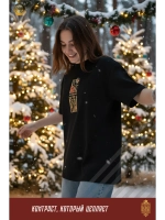 Футболка с вышивкой черная Семицветик