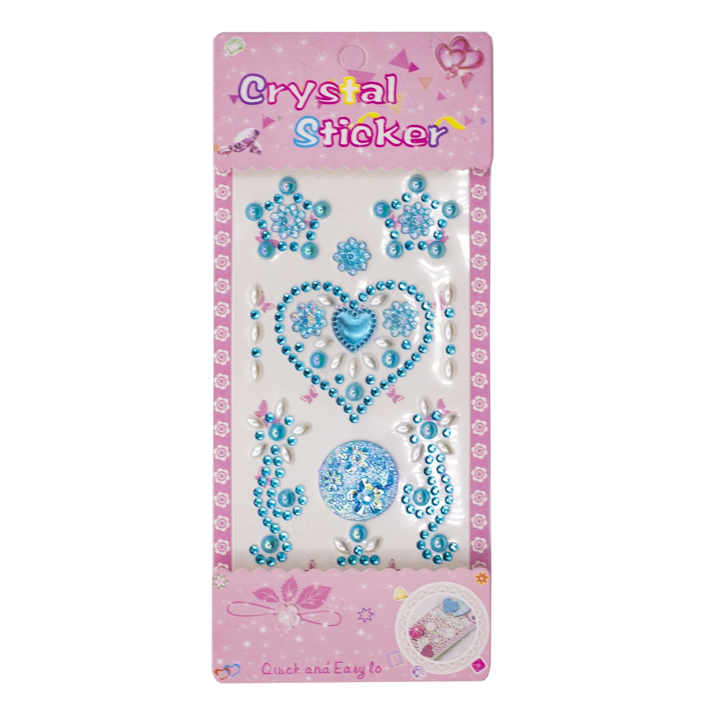 Наклейки-стразы Alingar, акриловые, "Сердечки", сердечки, звездочки, узоры, пакет с европодвесом