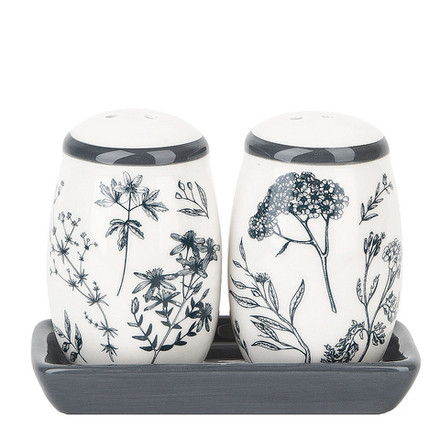 Набор для специй солонка/ перечница " " 12*5,5*9,5см. (на керамической подставке)