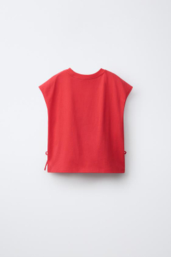 ZARA ТОП С ДЕТАЛЯМИ КРОШЕ, КРАСНЫЙ