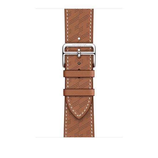 Apple Watch Hermès 45mm Silver Stainless Steel Case with H Diagonal Single Tour Gold