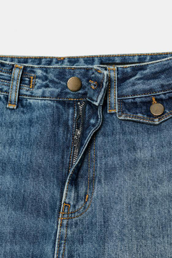 ZARA ДЖИНСЫ FLARE С ВЫСОКОЙ ПОСАДКОЙ — ZW COLLECTION, СИНИЙ