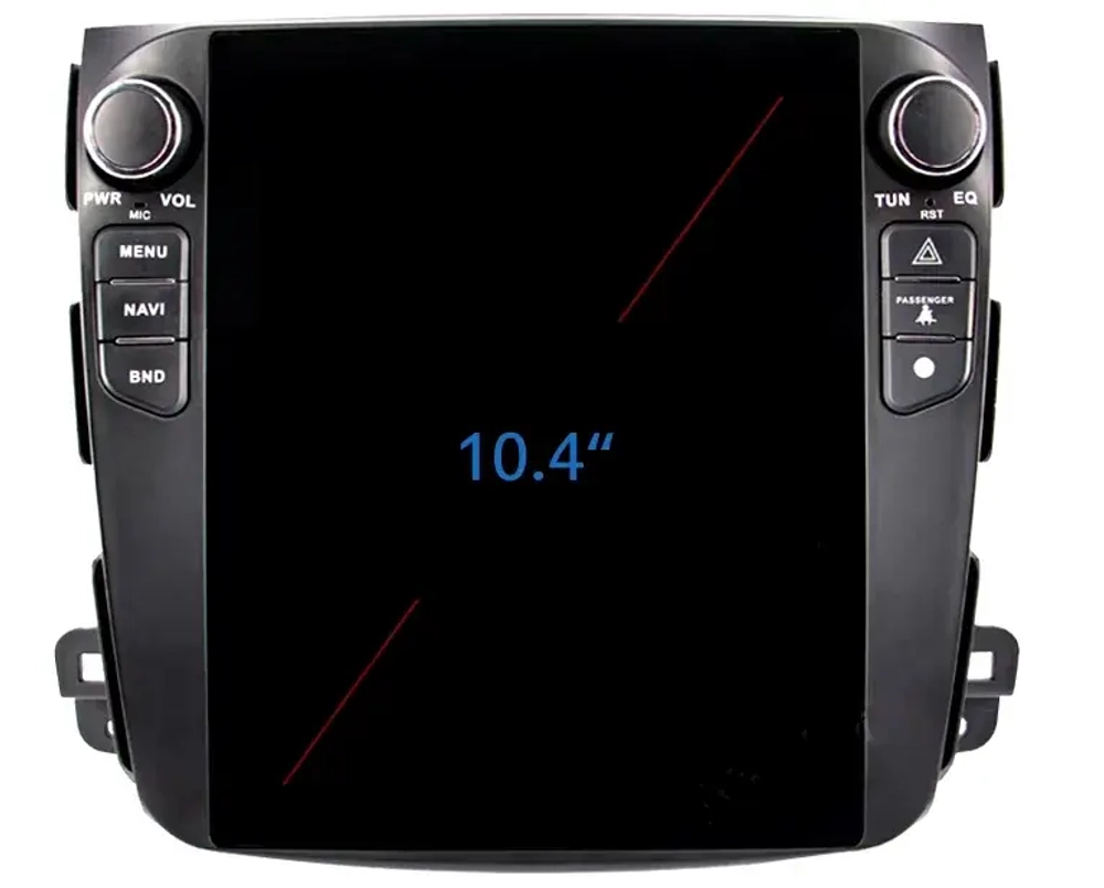 Магнитола для Mitsubishi Outlander 2/XL (CW), Peugeot 4007, Citroen C-Crosser (Rockford) - Carmedia ZF-1106-Q6 вертикальный экран 10.4" в стиле "Тесла" на Android 11, Snapdragon, 8/128Гб, CarPlay, 4G SIM-слот