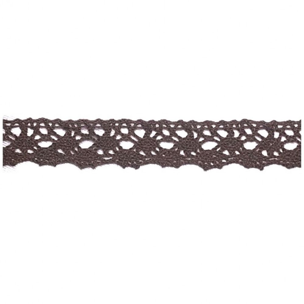 Кружево хлопковое/Тесьма вязаная, ш. 2 см, 20.01.015, коричневый