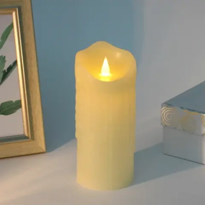 Сувенир с подсветкой «Свеча восковая - Изыск» 7,5*17,5 см - облита воском (работает от батареек 3 ААА)