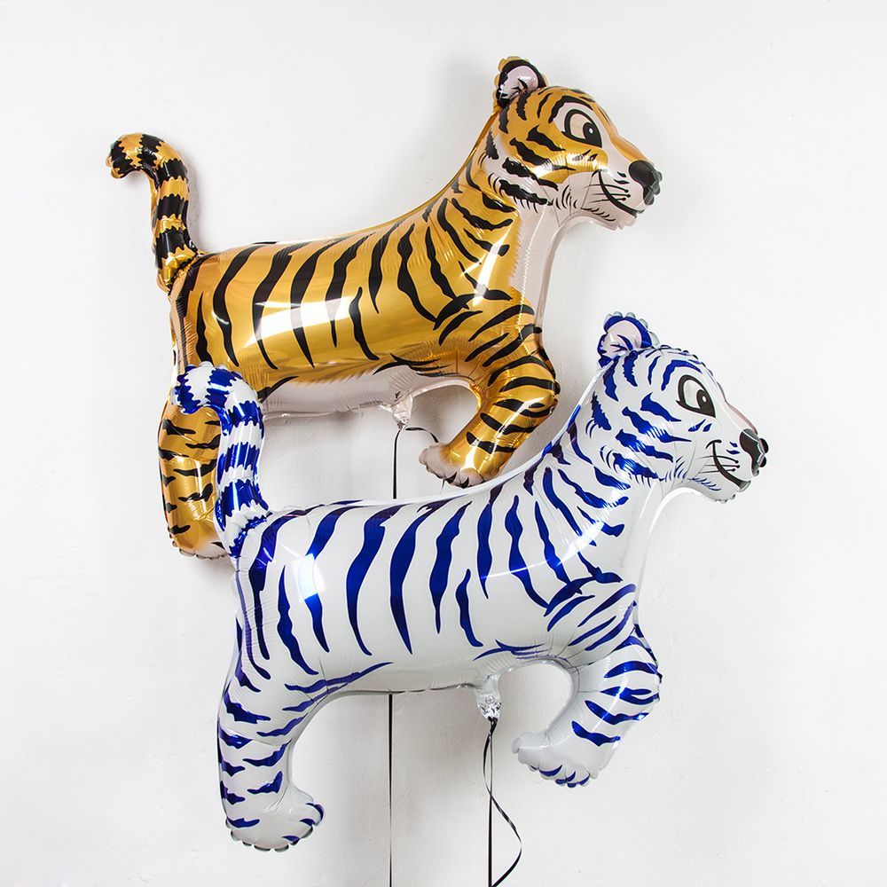 Шар (36''/91 см) Фигура, Тигр, Белый, 1 шт.