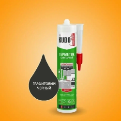 Герметик KUDO , силиконовый, санитарный, графитовый чёрный (RAL 9011), 280 мл