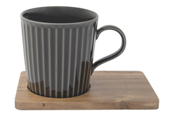 Набор кружек 2шт 380мл Easy Life Время отдыха чёрная и светло-оливковая