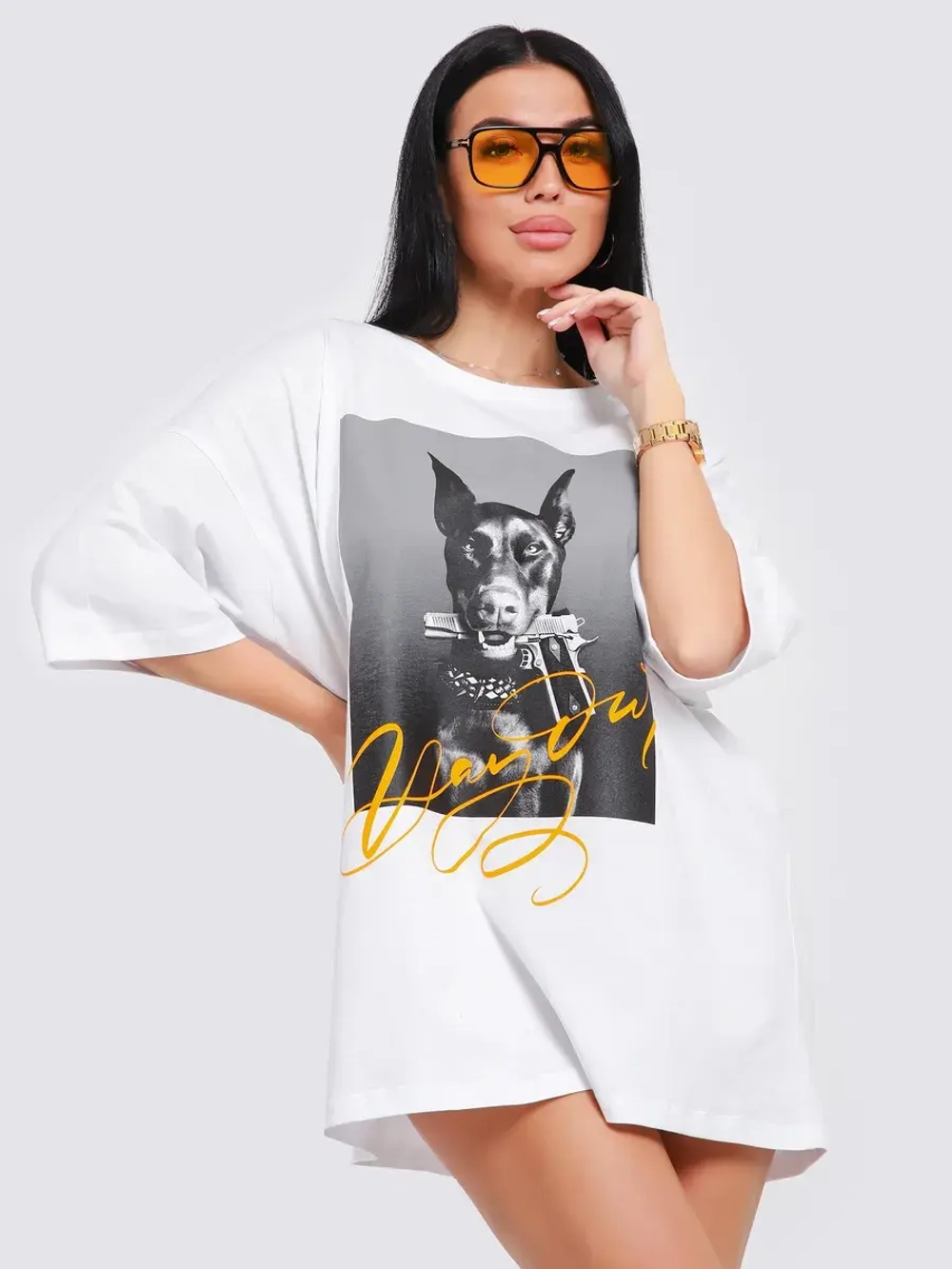 Футболка женская оверсайз принт