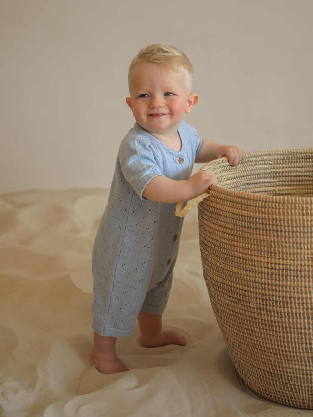 Песочник вязаный из хлопка, Голубой