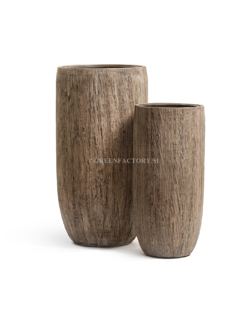 Кашпо TREEZ Effectory - серия Wood - Высокий округлый конус - Светлый дуб