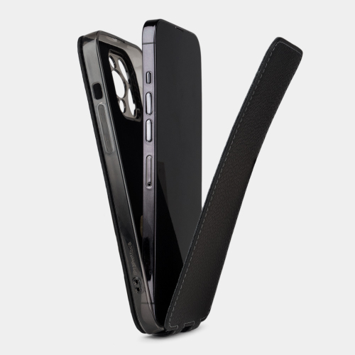 Чехол для iPhone 14 Pro из кожи теленка, цвета черный