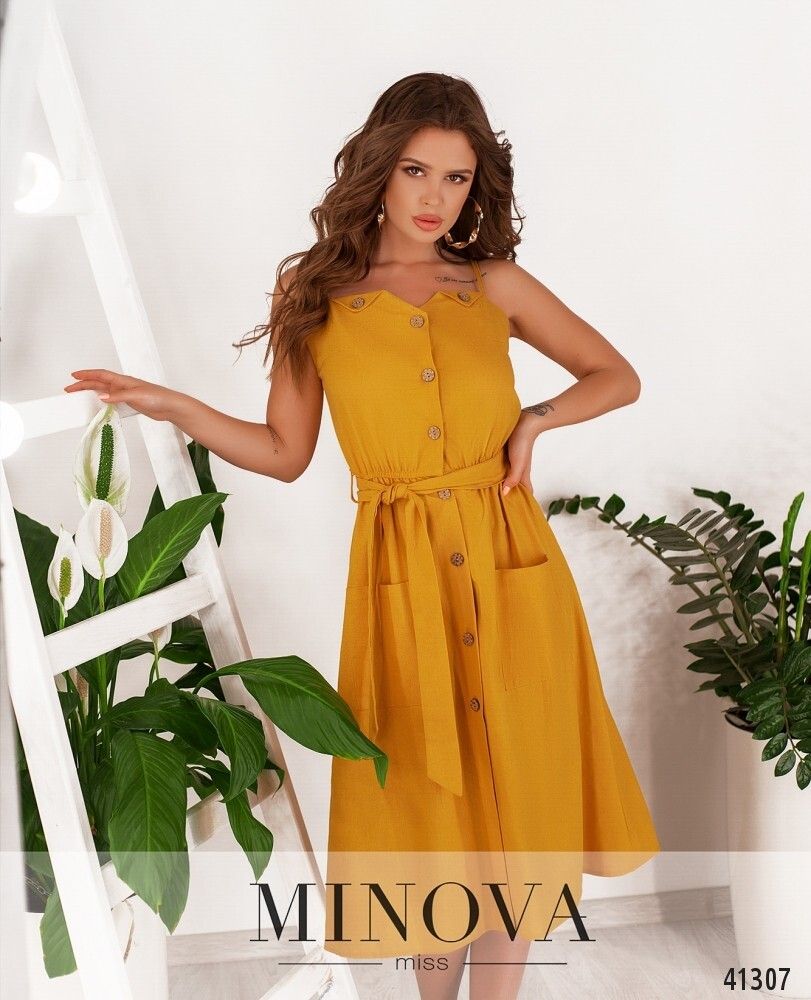 Платье 2008-горчичный Minova
