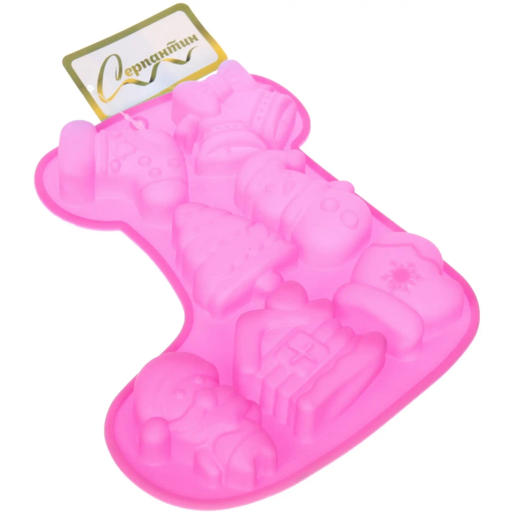 Форма силиконовая «Новогодний носочек» 21*17,6*2,3см