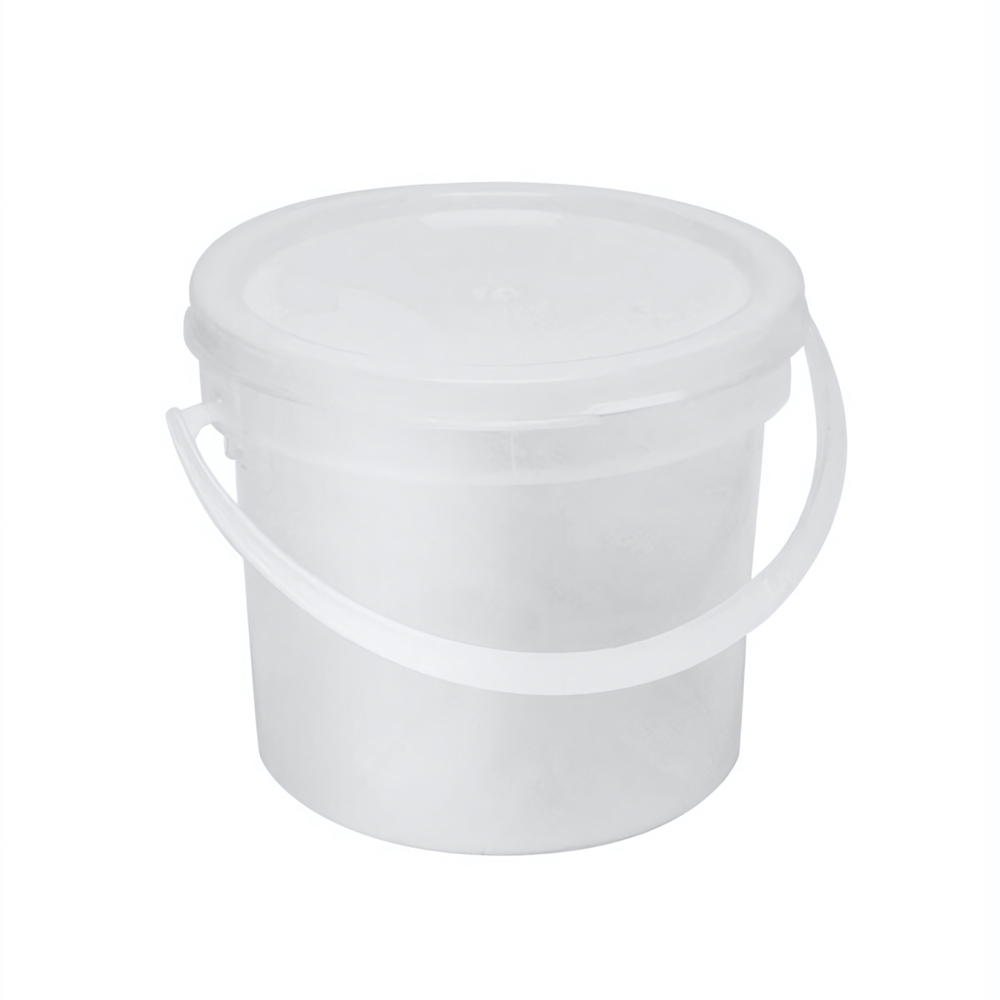 Ведро с герметичной крышкой и ручкой 0,8 л (полупрозрачное, матовое)