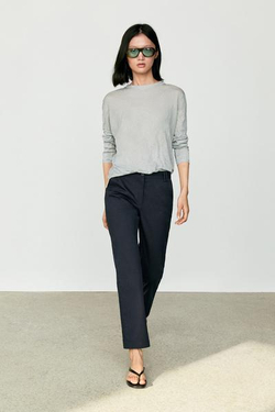 Massimo Dutti Эластичные хлопковые брюки-клеш, глубокий синий