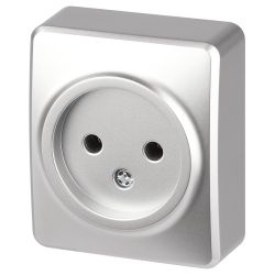 Розетка ЭРА Эксперт 11-2201-03 2P IP20 16A-250В ОУ алюминий