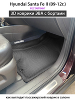 Передние автомобильные коврики ЭВА с бортами для Hyundai Santa Fe II (05-12г.)