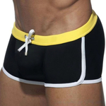 Черные мужские плавки-хипсы с контрастной отделкой (Размер: XL) (Цвет: черный)