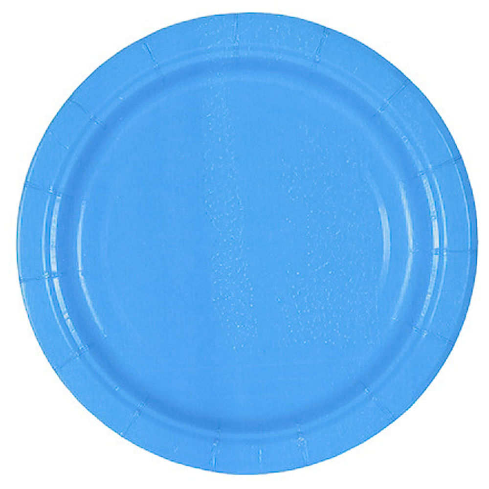 Тарелка картон. 230мм ламинировнная с бортом 1/10шт СИНЯЯ