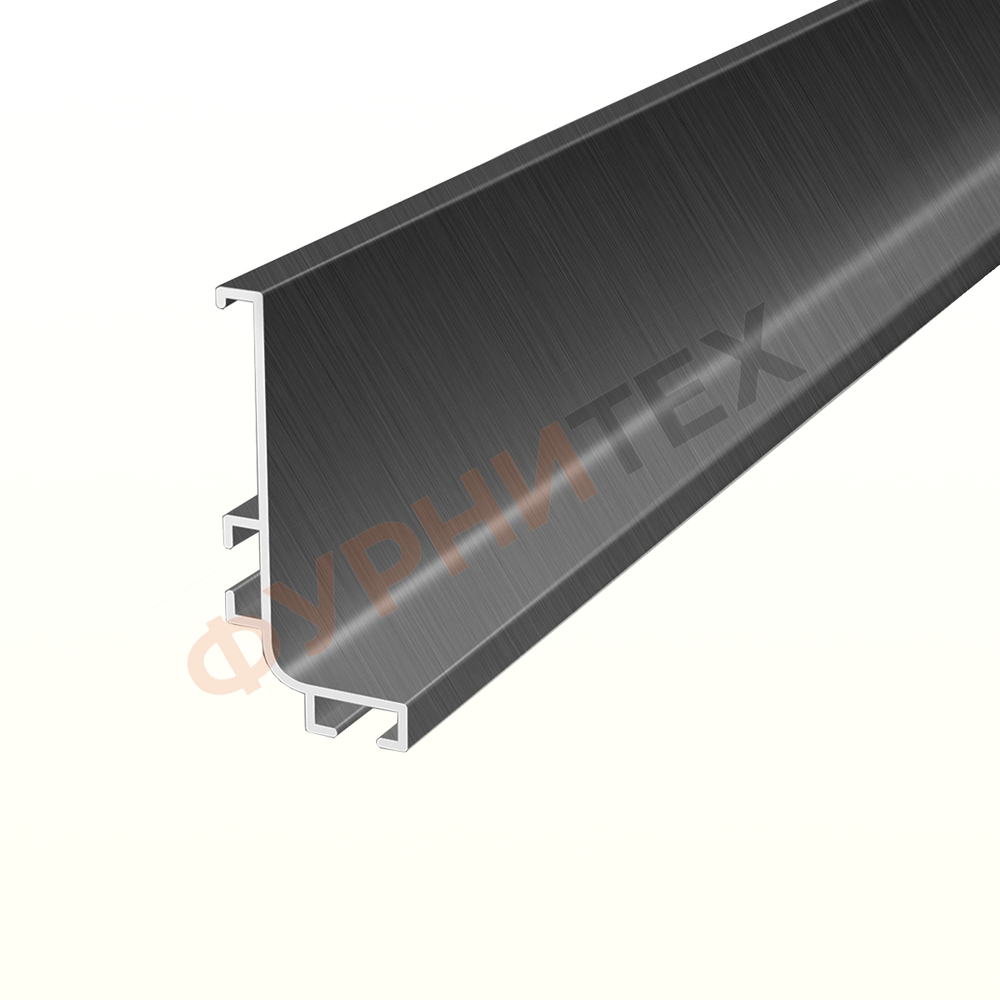 KB92 Профиль горизонтальный L-образный верхний для нижних баз 4м Черный браш A25