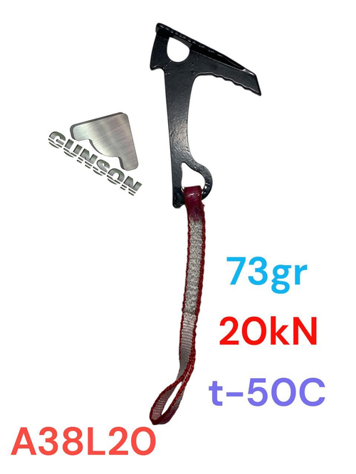 Якорь средний / 3мм/ 30ХГСА / HRc 45 / t-50C / правый отгиб / черный / 3-10mm /Dyneema 11х200mm /20kN/ W-73g О товаре