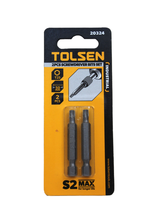 Набор односторонних бит TOLSEN "INDUSTRIAL" 1/4" T25х50мм 2шт. 20324