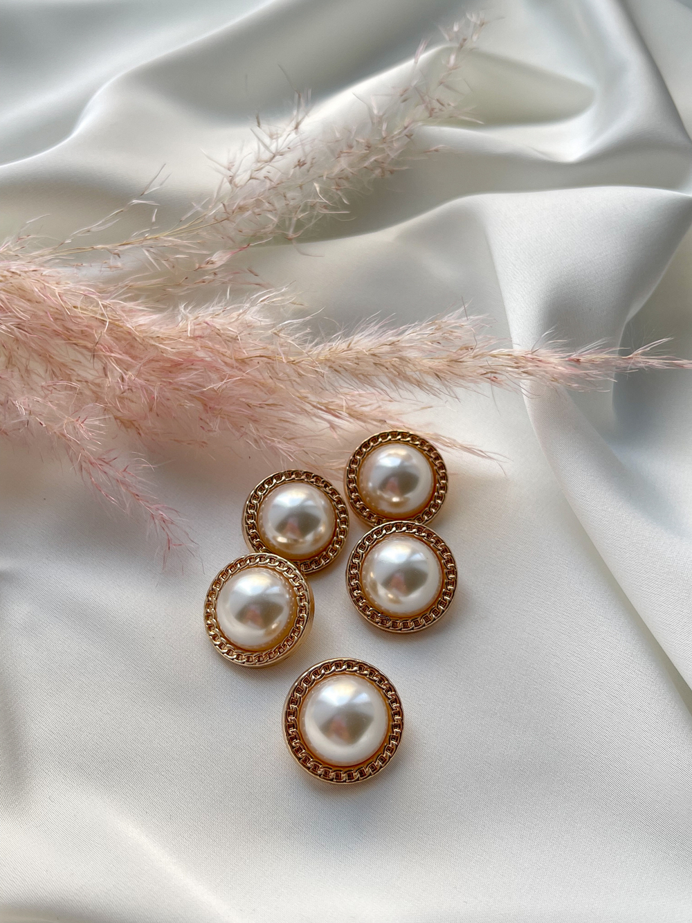 Пуговицы Глянцевое Золото Жемчуг1