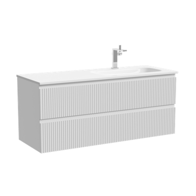 Тумба подвесная SANCOS Snob R правая 1195х445х500, c двумя ящиками оснащенными доводчиками, Bianco, арт.SNR120RW