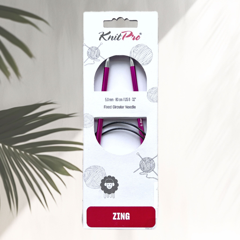 Спицы круговые Zing, 8мм/80см, KnitPro,(47136)