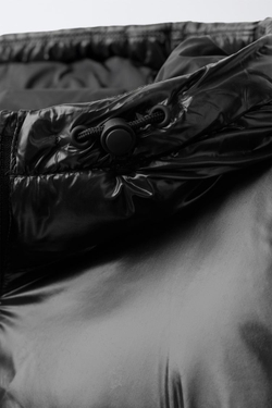 ZARA КУРТКА С КАПЮШОНОМ WATER REPELLENT, ЧЕРНЫЙ