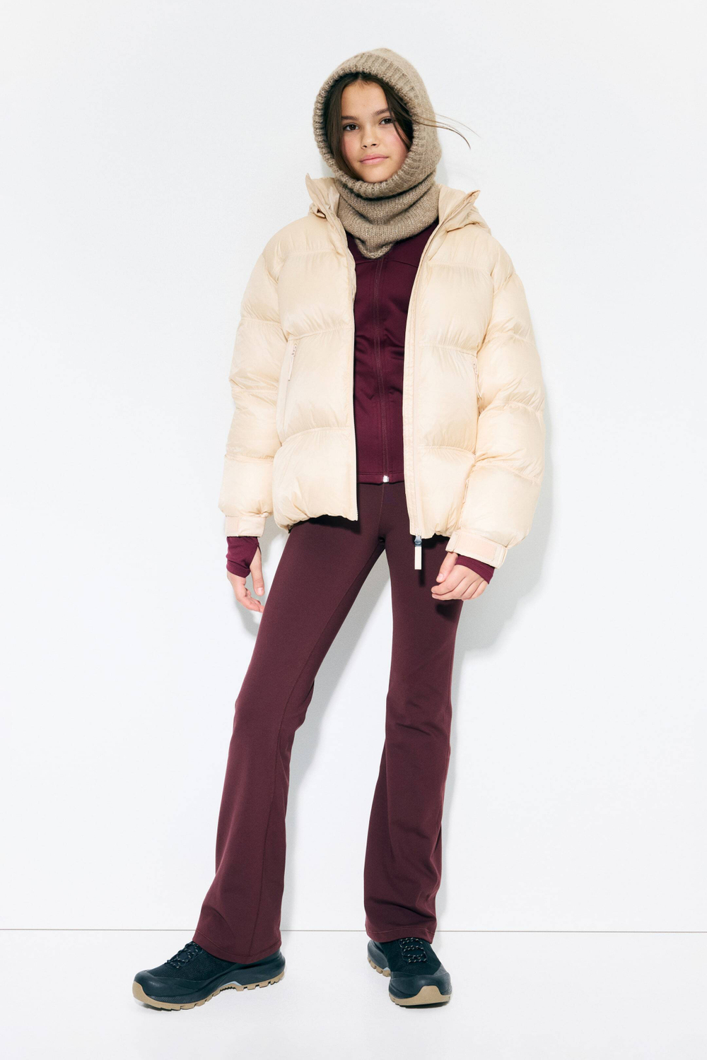 H&M Спортивные леггинсы с флисовой подкладкой SoftMove, бордовый