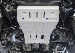 Защита картера Rival для Toyota 4Runner V (V - 4.0) 4WD 2013-н.в./Toyota Land Cruiser Prado 150 (V - 2.7; 2.8D; 3.0D; 4.0) 4WD 2009-2020 2020-н.в., алюминий 6 мм, с крепежом, штампованная, 2333.9542.1.6