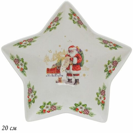 Lenardi 205-290 Блюдо 20см НОВЫЙ ГОД в под.уп.(х36)Фарфор