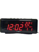 Часы VST-762W C`/дата,USB питание, черный.