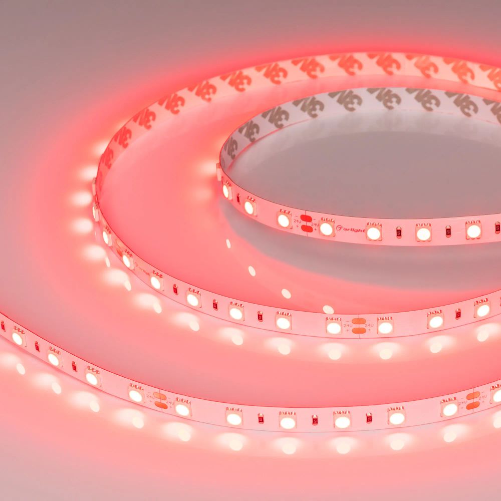Светодиодная лента RT-B60-10mm 24V Red (14.4 W/m, IP20, 5060, 5m) (Arlight, Открытый) 008817(2)