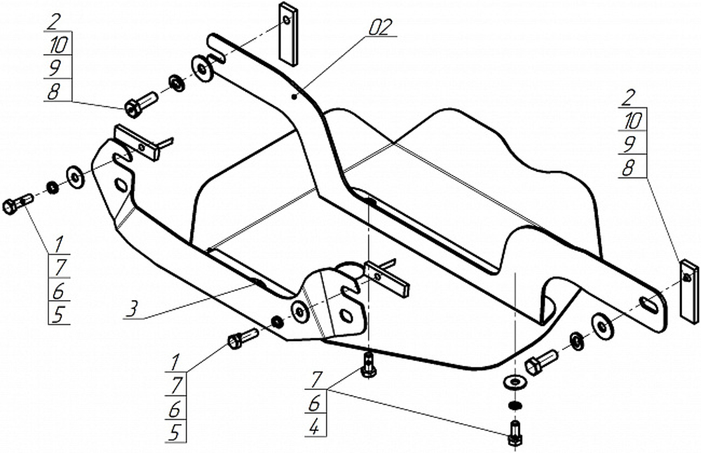 Защита Заднего Дифференциала. 2 мм, Сталь. для Ford Bronco Sport 2020-2024, Motodor.70710