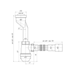 Сифон для писсуара выпуск 40-50 с гофрой 40*40/50 U0115 АНИ пласт